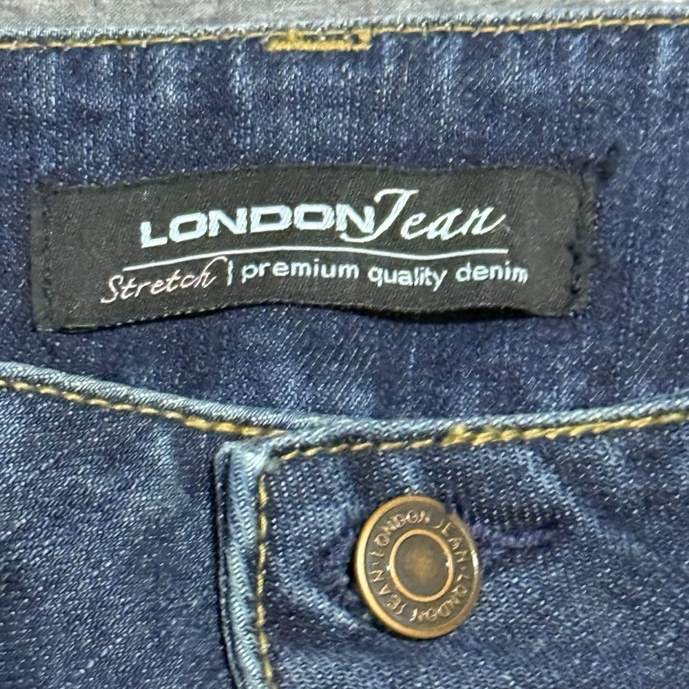 London Jean Women's Wide Leg Stretch Jeans Size 16 Blue Medium Wash - Picture 3 of 9
